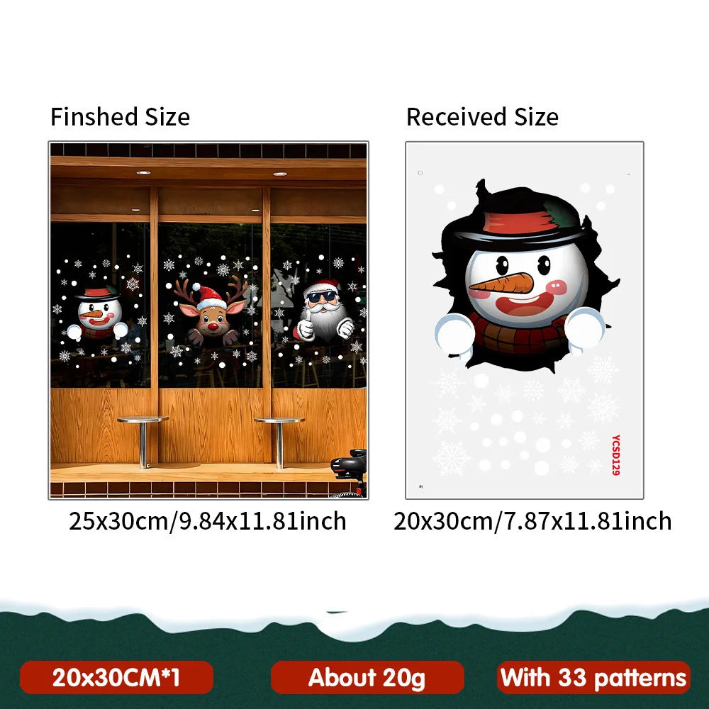 Christmas Static Stickers Door Stickers Scene Decoration Window Glass Decoration Festive Atmosphere Oasis Select YCSD129