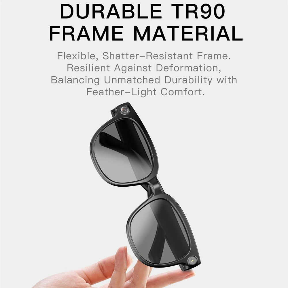 Smart Glasses Men Women HD Camera Simultaneous Translation AI Object Recognition Blue Light Protection Touch Control Play Music Oasis Select