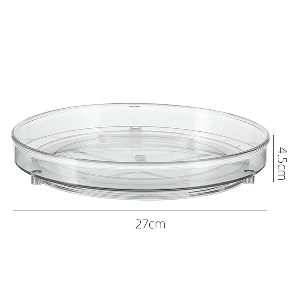 Lazy Susan Turntable Organiser,Turntable Fridge Organiser 23 cm 27 cm Spice Rack Rotatable for Kitchen Cabinet Refrigerator Oasis Select 27 CM