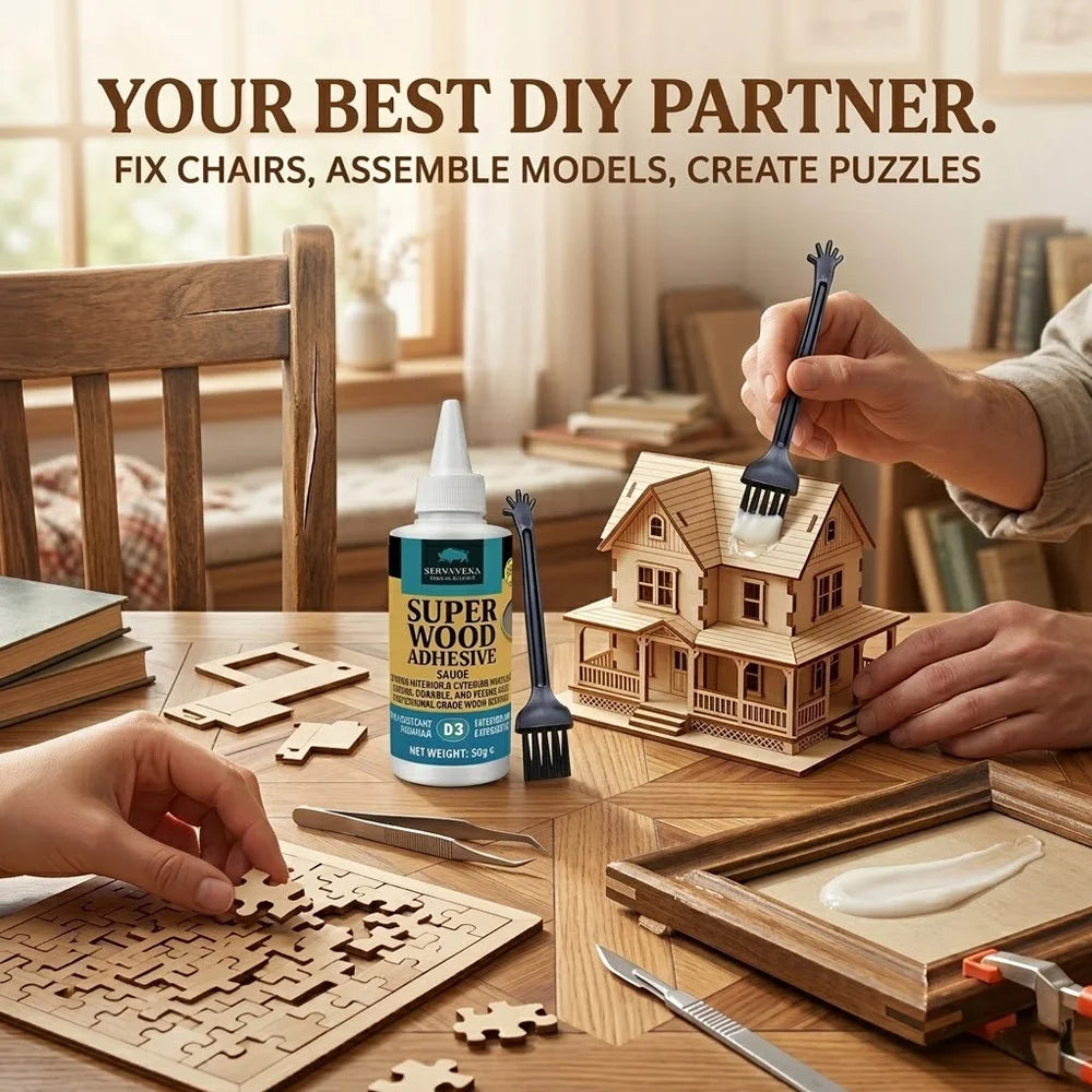 SERVAVEXA 50g D3 Wood Glue: Heavy-Duty Adhesive for Professional Carpentry & Furniture Repair. Strong Water-Resistant Bond Oasis Select