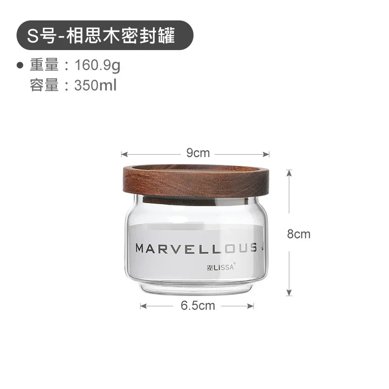Mini Glass Sealed Jar Food Grade Coffee Powder Dispenser Bottle Portable Tea Coffee Beans Storage Small Empty Bottle Oasis Select 350ml 1pcs