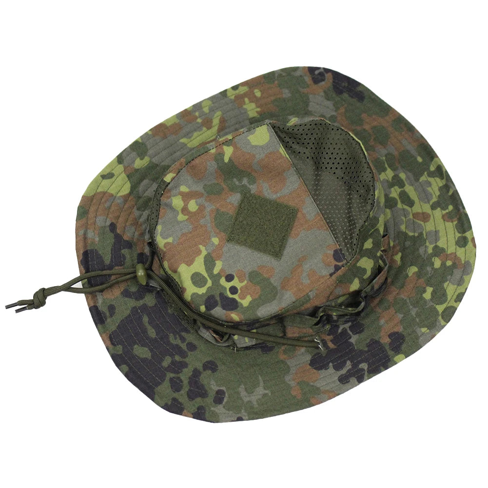 Camouflage Enthusiasts Square Pocket Camo Bonnie Cap US Bucket Benny Hats Fishing Outdoor Hiking Tactical Sun Caps Oasis Select German Spot Jungle