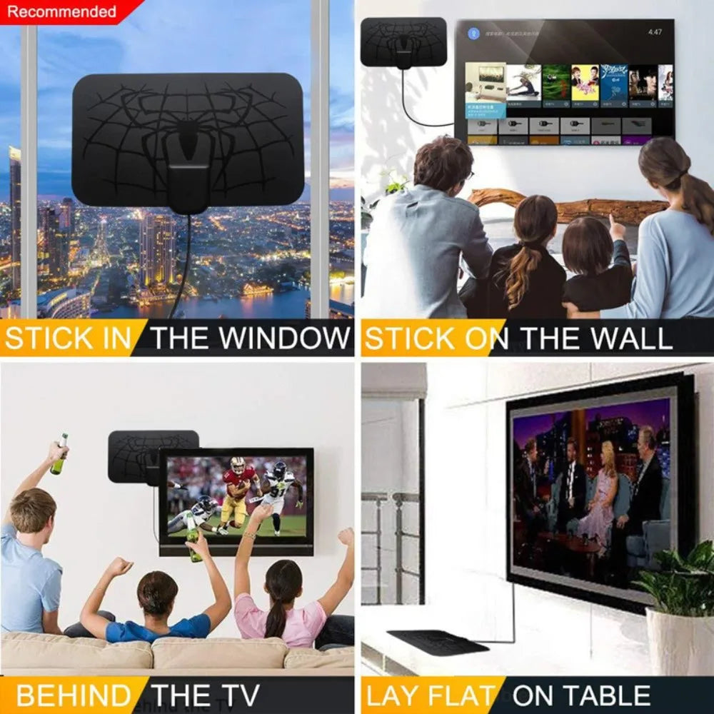 2025 Newest TV Antenna Indoor HD Digital 4K 1080p for All Smart TVs 360 Signal Booster Amplifier with 35m Cable UHF VHF Oasis Select