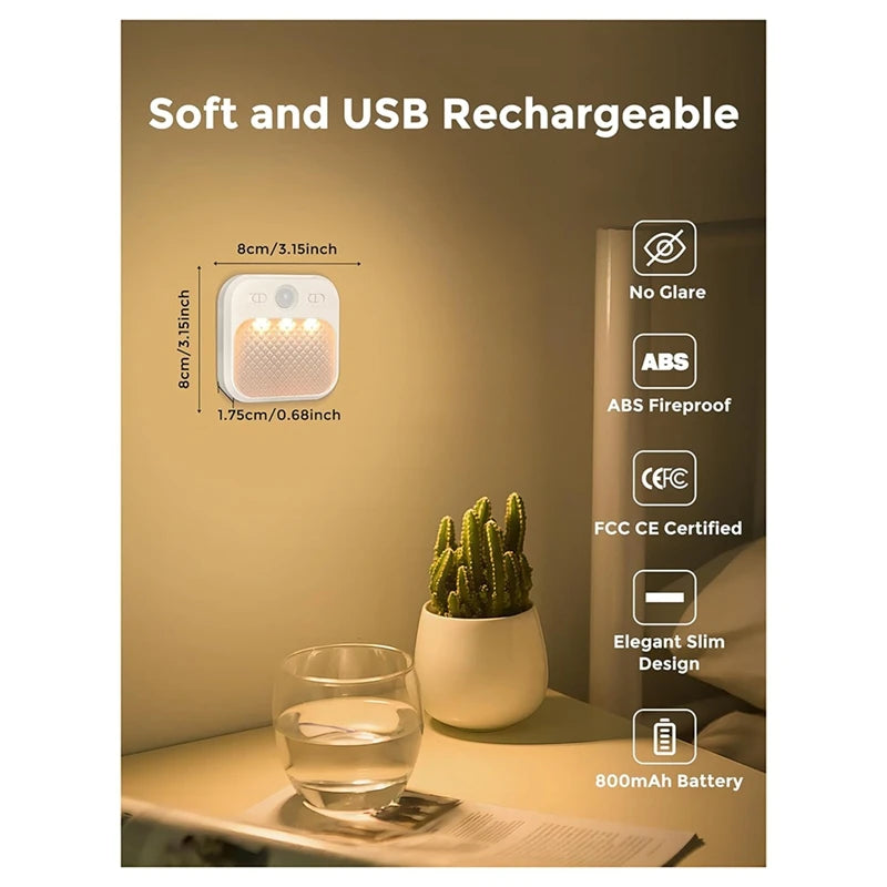 WISH Intelligent Human Infrared Sensing Wardrobe Cabinet Corridor Stairs Kitchen Bedroom Lamp Automatic Charging Night Light Oasis Select