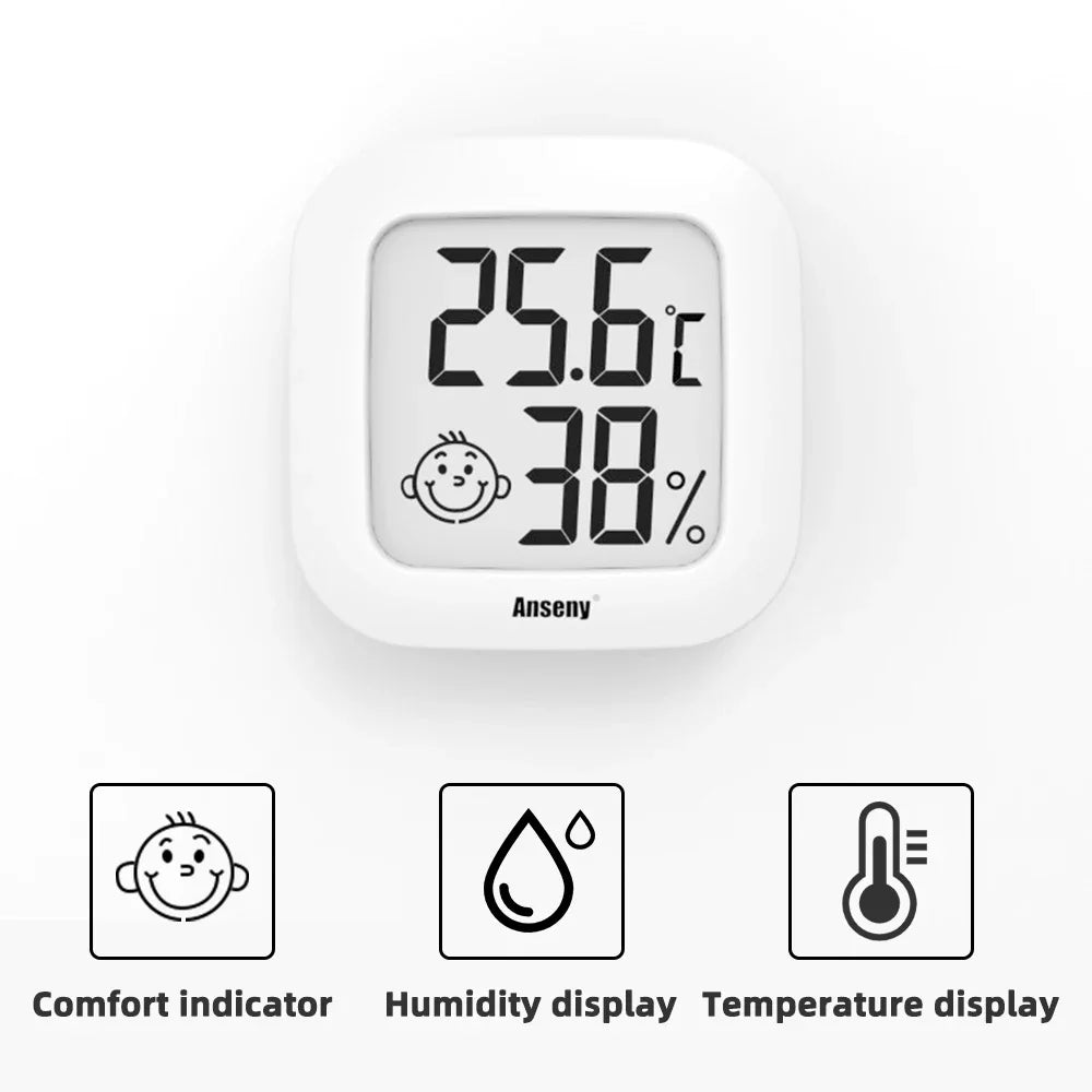 Mini LCD Indoor Thermometer & Hygrometer – Digital Humidity Meter
