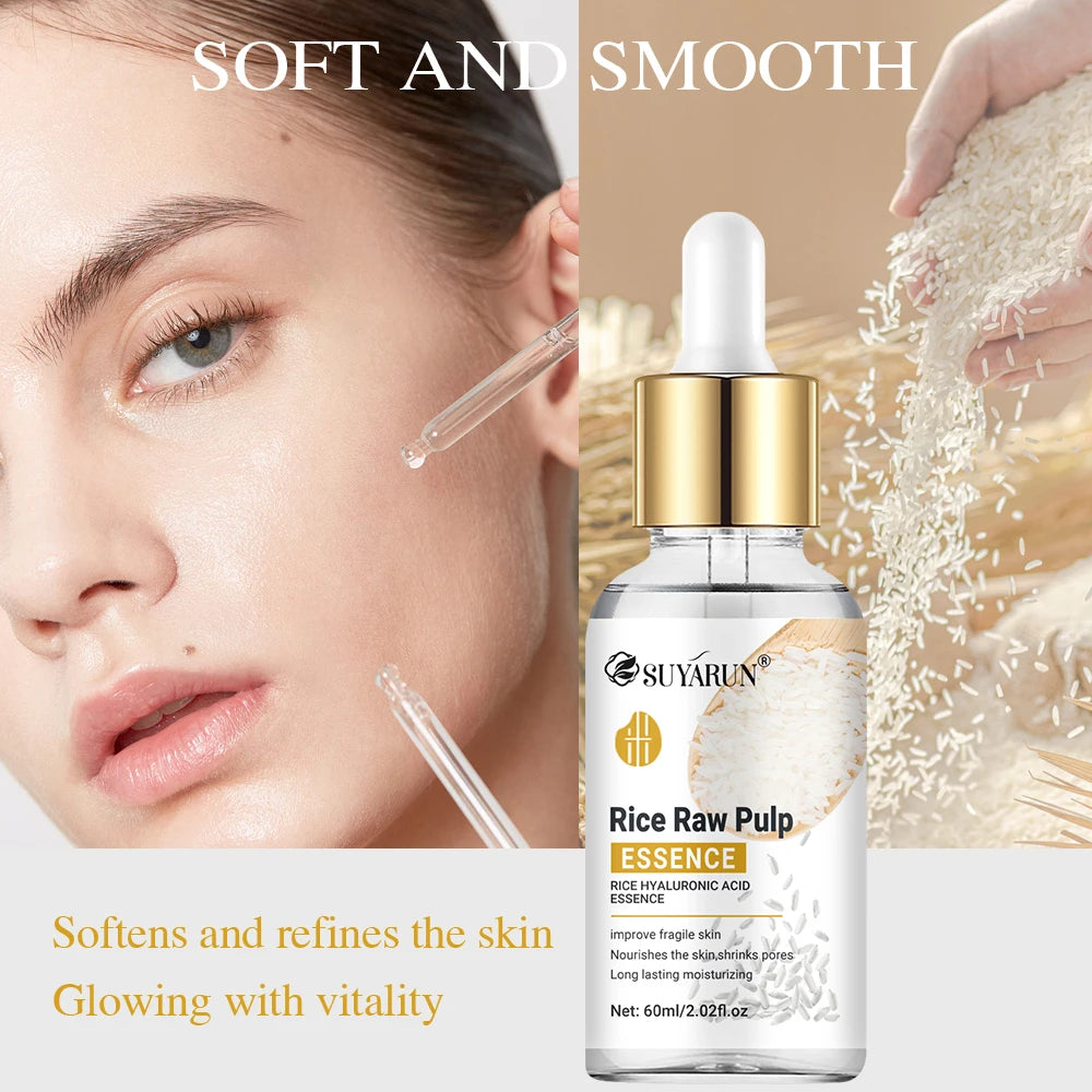 SUYARUN Rice Essence with Glycerin & Hyaluronic Acid - Moisturizing, Anti-Aging & Brightening Facial Serum for Women. Oasis Select