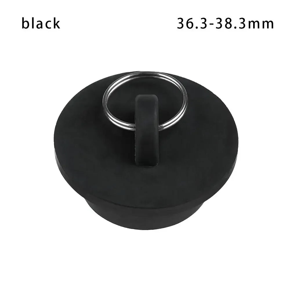 Kitchen Sink Bathtub Drainage Stopper Bath Tub Sink Water Stopper Floor Drain Plug Round Leakage-proof Plug Bathroom Accessories Oasis Select black-36.3-38.3mm