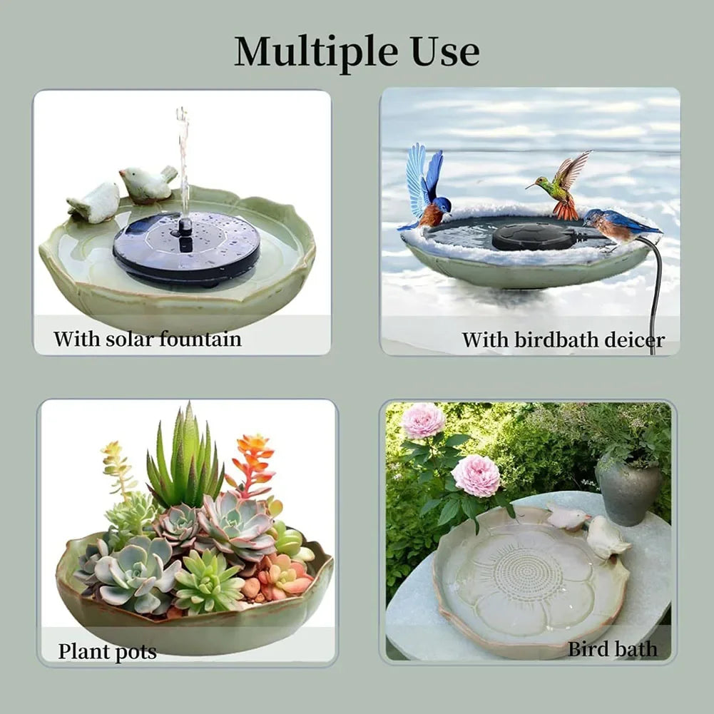Ceramic Birdbath Bowl & Hummingbird Feeder | Garden Décor Ceramic Birdbath Feeder Oasis Select