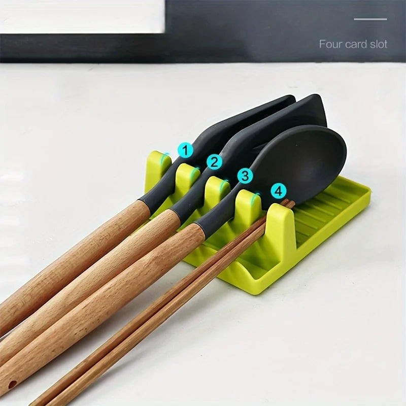 Silicone Utensil Holder, Cutlery Holder, Spoon Storage Rack, Suitable for Spatula, Long-handled Spoon, Fork, Put Pot Lid Oasis Select