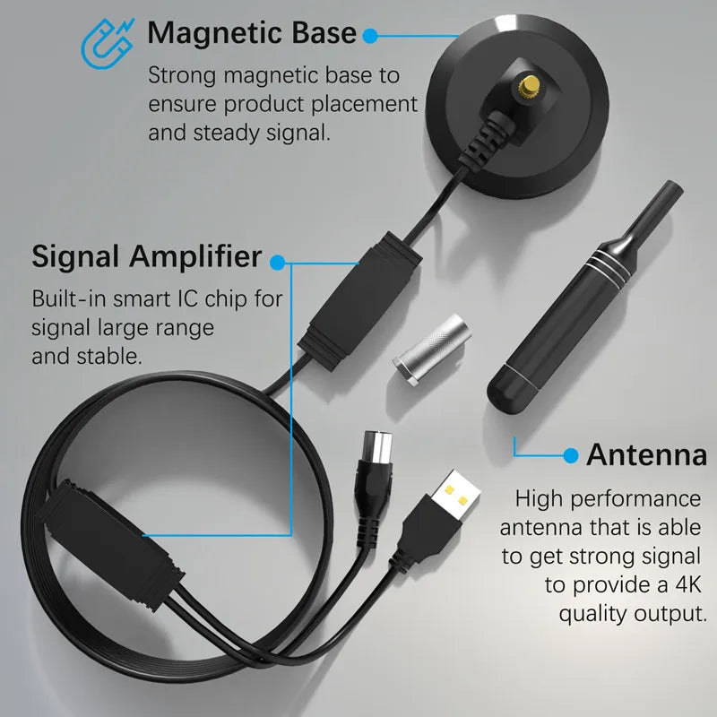 Indoor Digital TV Antenna HDTV Terrestrial DVB-T Dual Amplifier Antenna for Clearer Reception Oasis Select