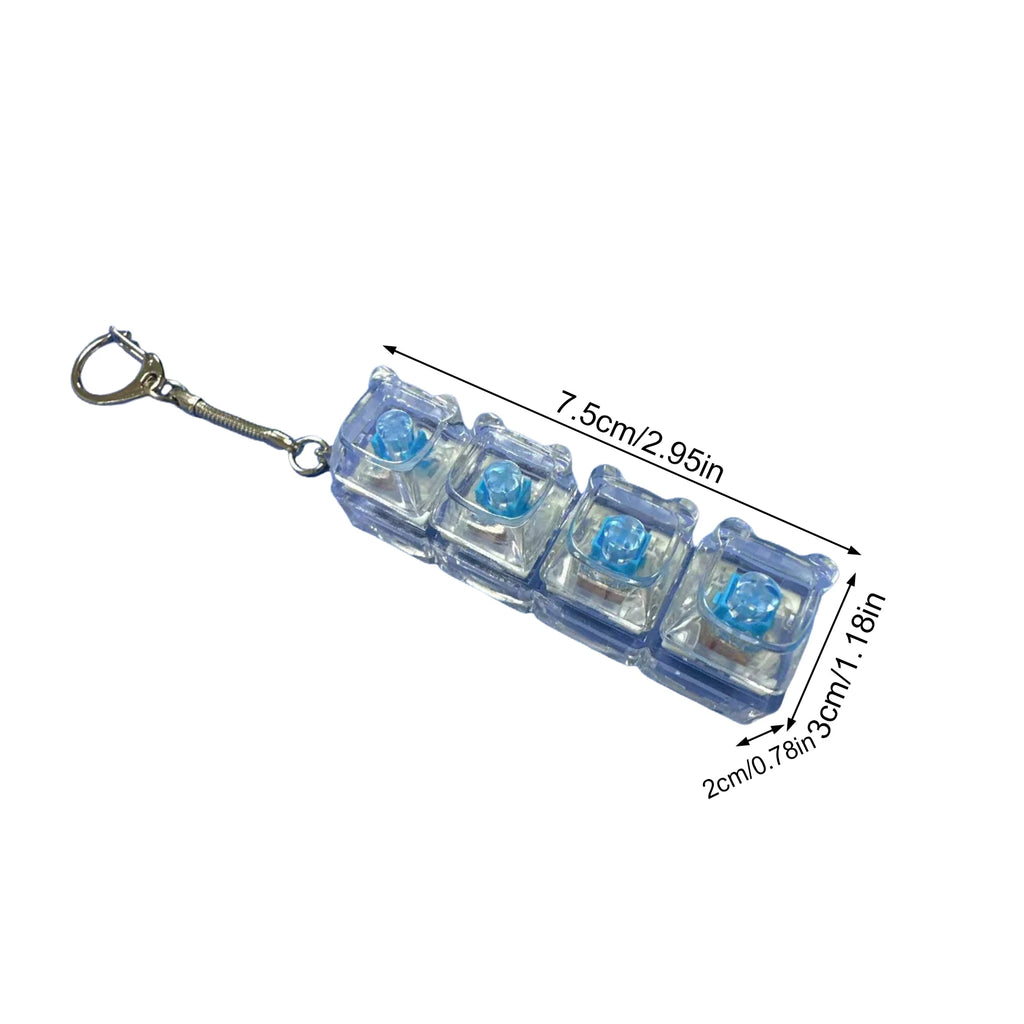 4Keys LED Keyboard Key Chain Fidget Toy for Adults Fidget Clicker Keychains Stress Relief Gadget Interesting Pendant Keychain Oasis Select 1PC 02