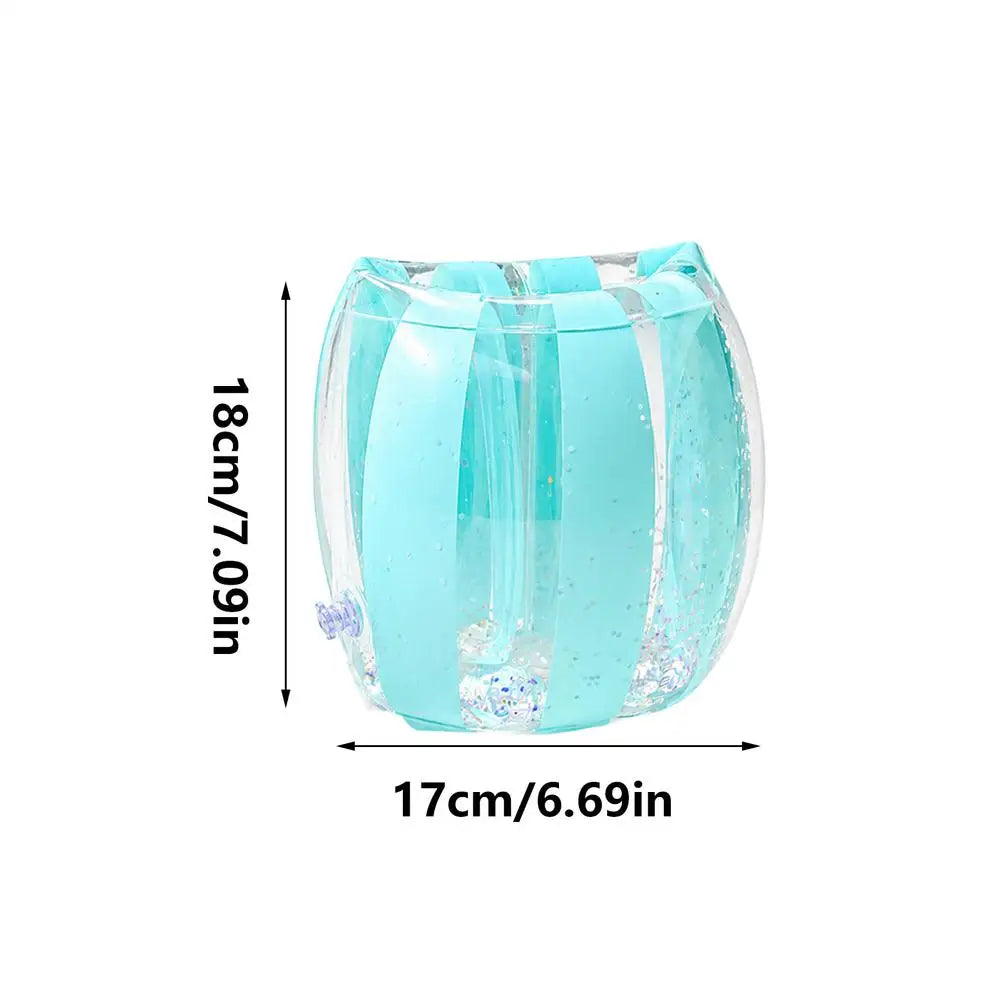 Blow Up PVC Adjustable Floatation Swimming Armbands Kids Adults Swimming Water Wings Swimming Learning Inflatable Arm Circle Oasis Select Blue