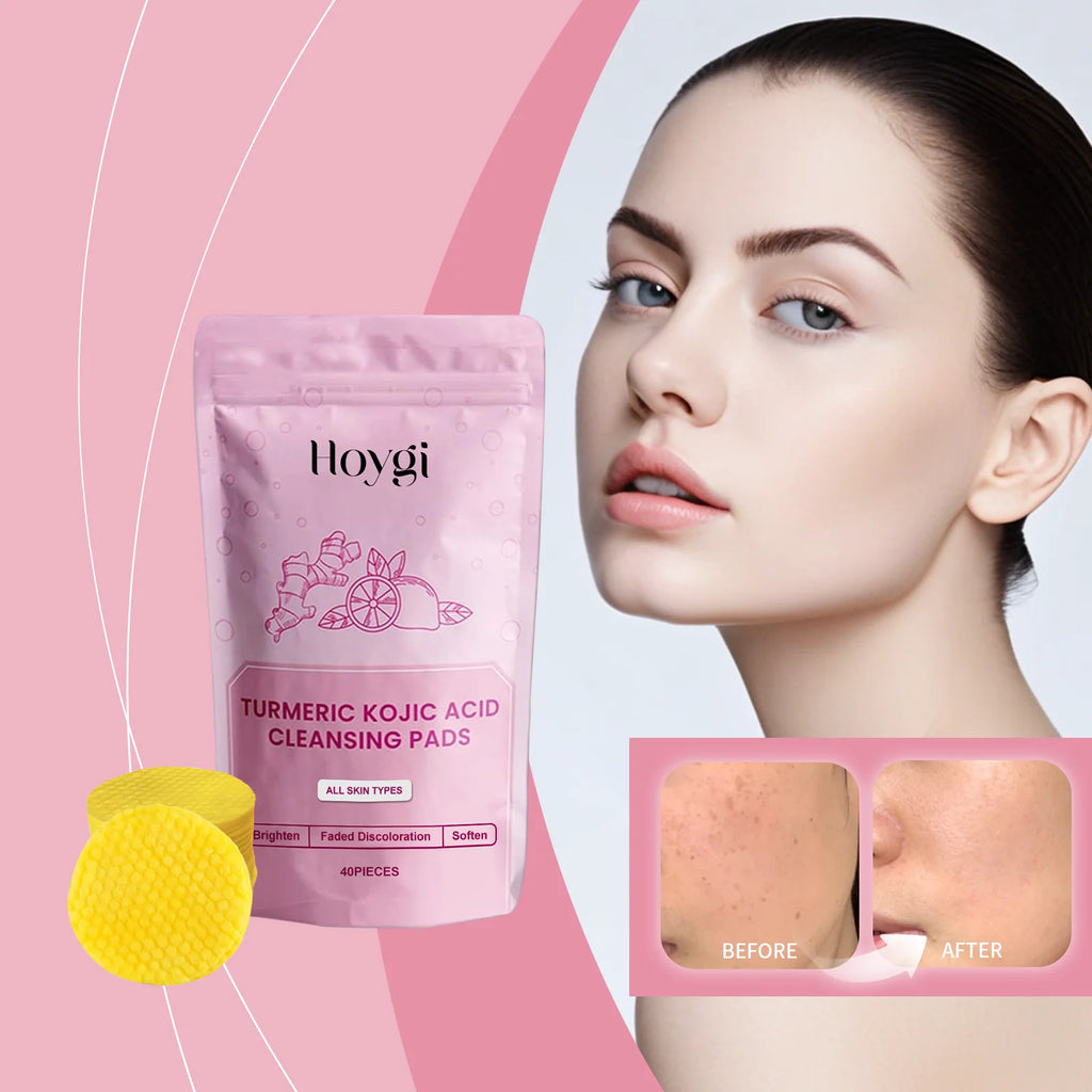 Turmeric Kojic Acid Cleansing Pads – Brighten, Exfoliate & Clear Pores