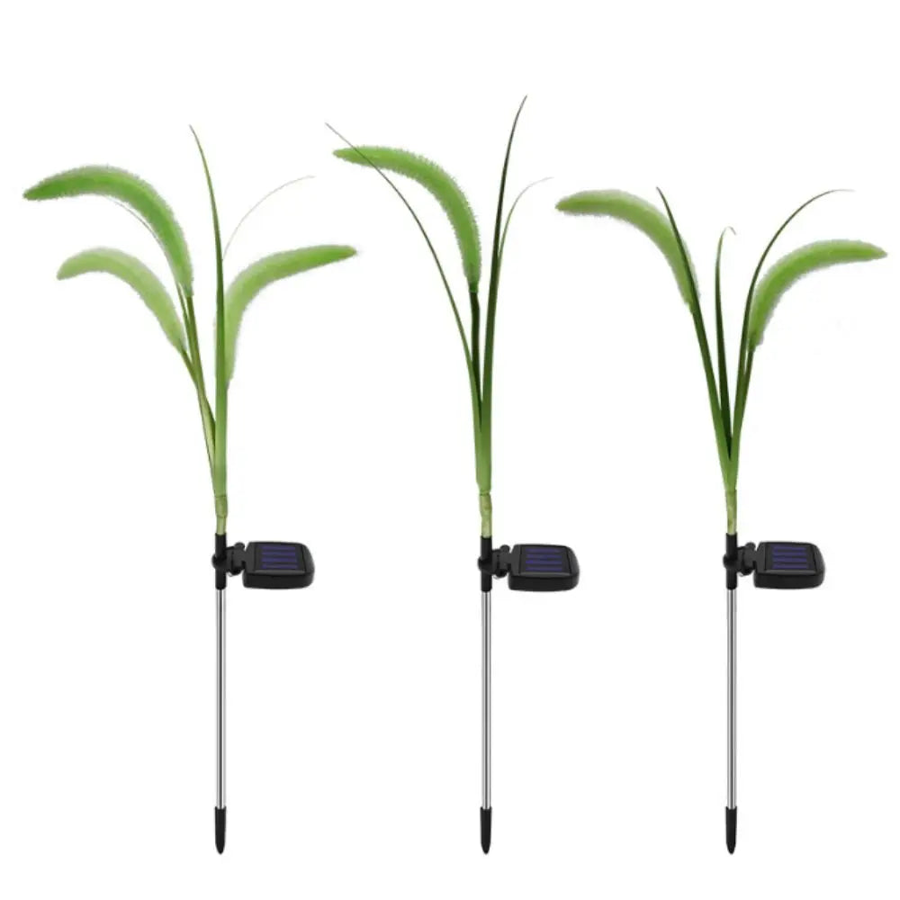 Solar LED Fiber Optic Dogtail Grass Garden Path Light