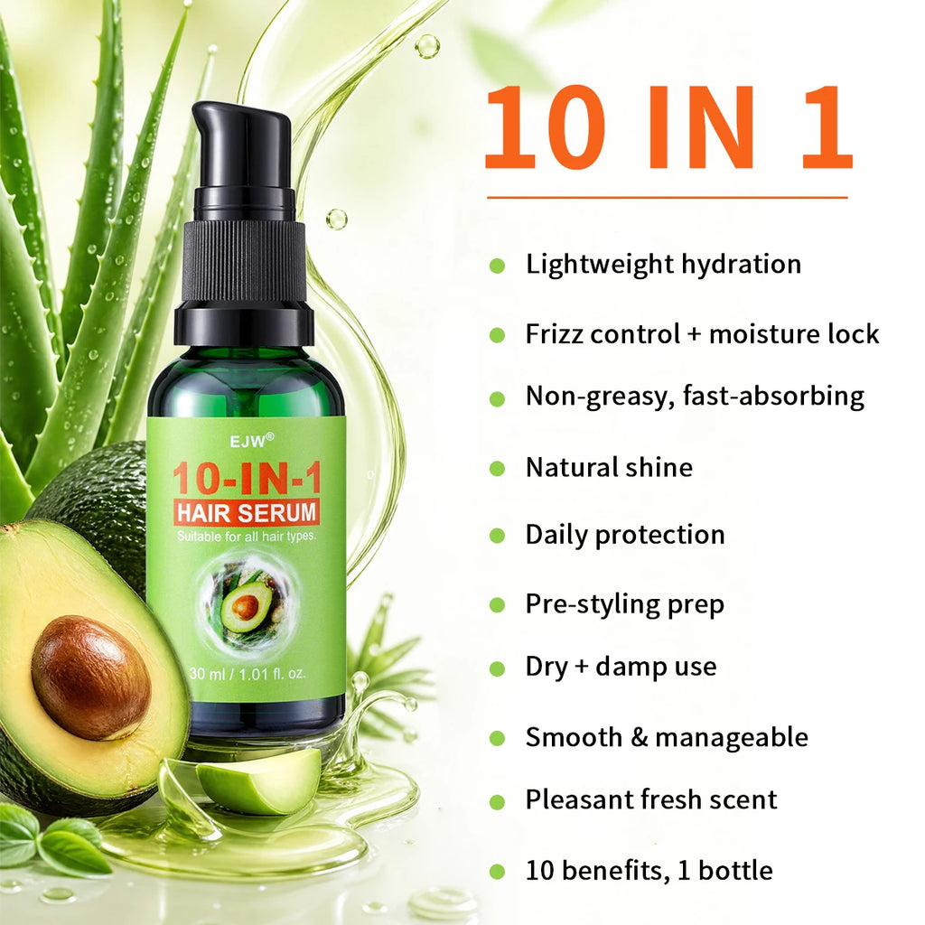 10-IN-1 Hair Oil for Frizzy, Dry Hair, Leave-In Conditioner for Long & Detangled Hair, Split Ends, Breakage , Reduces Frizz & D Oasis Select