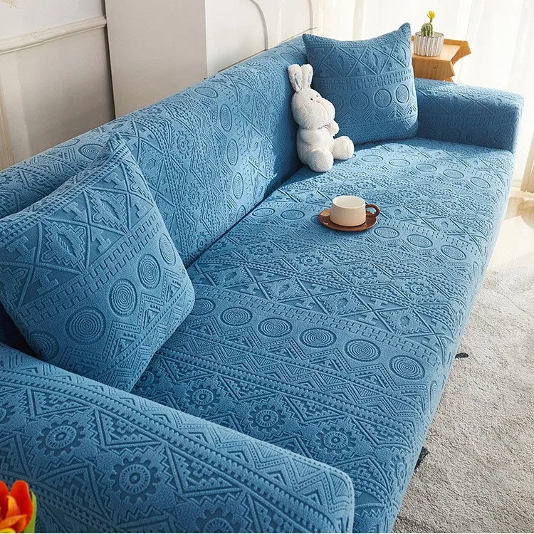 Bohemian Jacquard Velvet Sofa Cover for Autumn and Winter Thickened Plush, High-end Feel Cat Scratch-resistant Sofa Cover Oasis Select