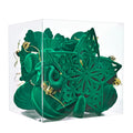 24pcs Flocked Christmas Ball Ornaments Velvet Pendant Christmas Tree Decoration Holiday Decoration for Christmas, New Year Oasis Select Green