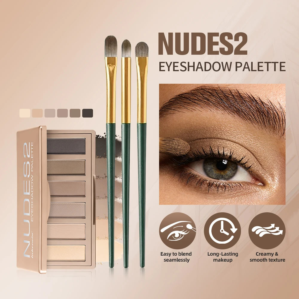 Eyeshadow Palette With Brush Set Long-Lasting Rich Pigment Natural Shades Matte Nudes Eyeshadow Powder Palette Women's Makeup Oasis Select