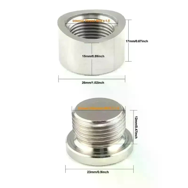 Thread Oxygen Sensor Bung Stainless Steels Plug Wideband Nut Fitting Weld M18x1.5 Car Accessories Oasis Select