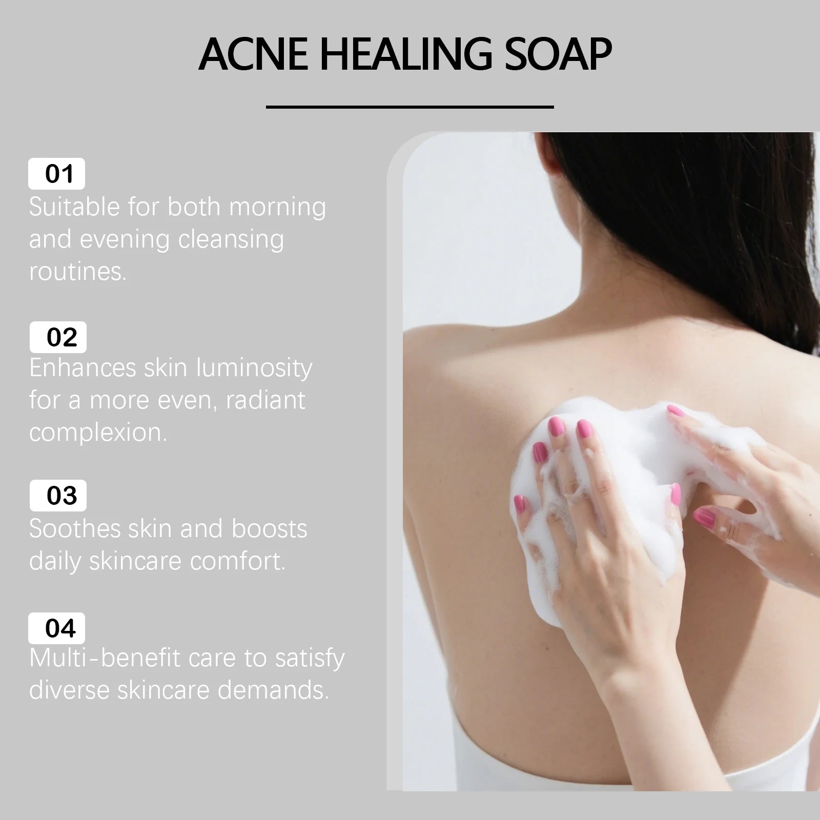 Body Cleansing Soap Gentle Anti Acne Exfoliating Facial & Body Cleanser Brightening Oil Control Soothing Skin Care Shower Soap Oasis Select
