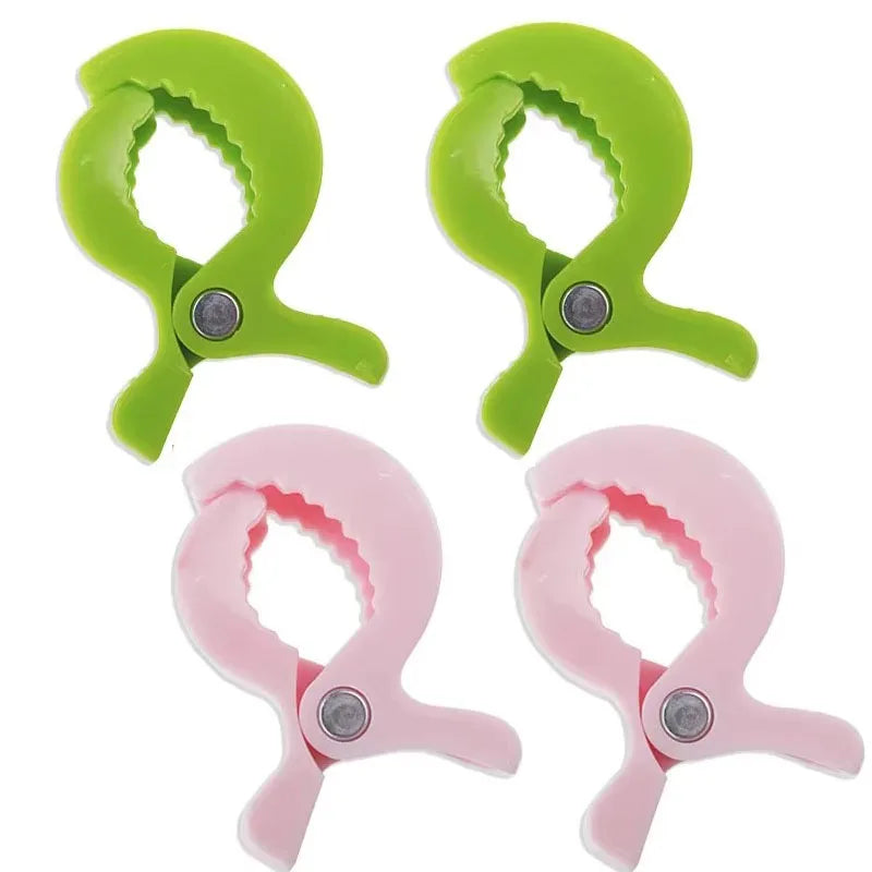 4 Baby Stroller Clamp Alligator Clip Pram Peg Portable Hook Car Seat