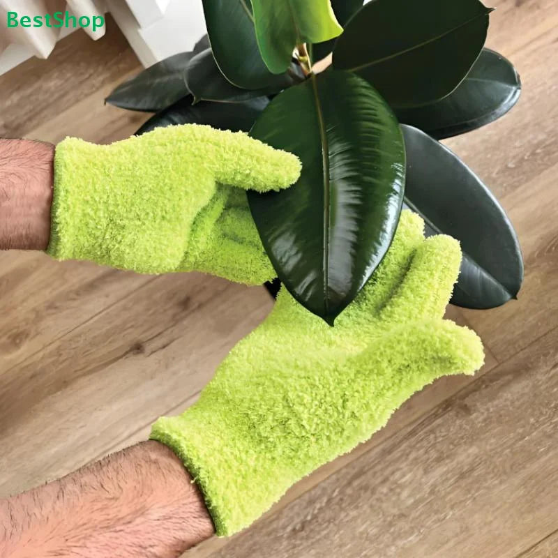 Microfiber Plant Cleaning Gloves | Reusable Dusting Gloves