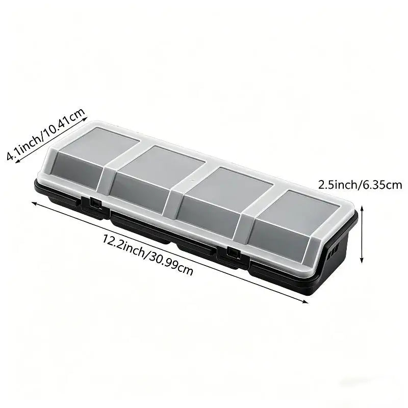 4 Grid Plastic Hardware Storage Box with Lid, Screw Organizer Case for Small Parts, Blue Red Black Available Oasis Select 003