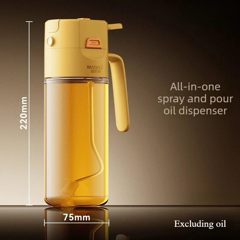 Spray Dual-use Oil Spray Bottle Household Kitchen No Oil Hanging Seasoning Bottle Oil Tank Glass Spray Kitchen Tools Oasis Select yellow-600ml