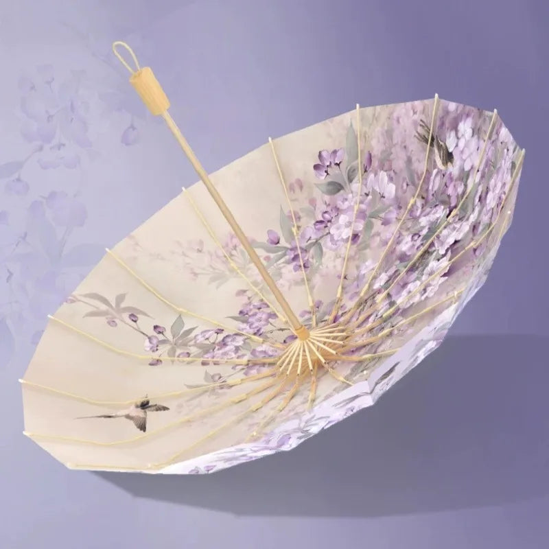 Sun Parasol Elegant Handheld Umbrella Lightweight Windproof Shade For Outdoor Travel Photography Daily Matching Accessory Oasis Select