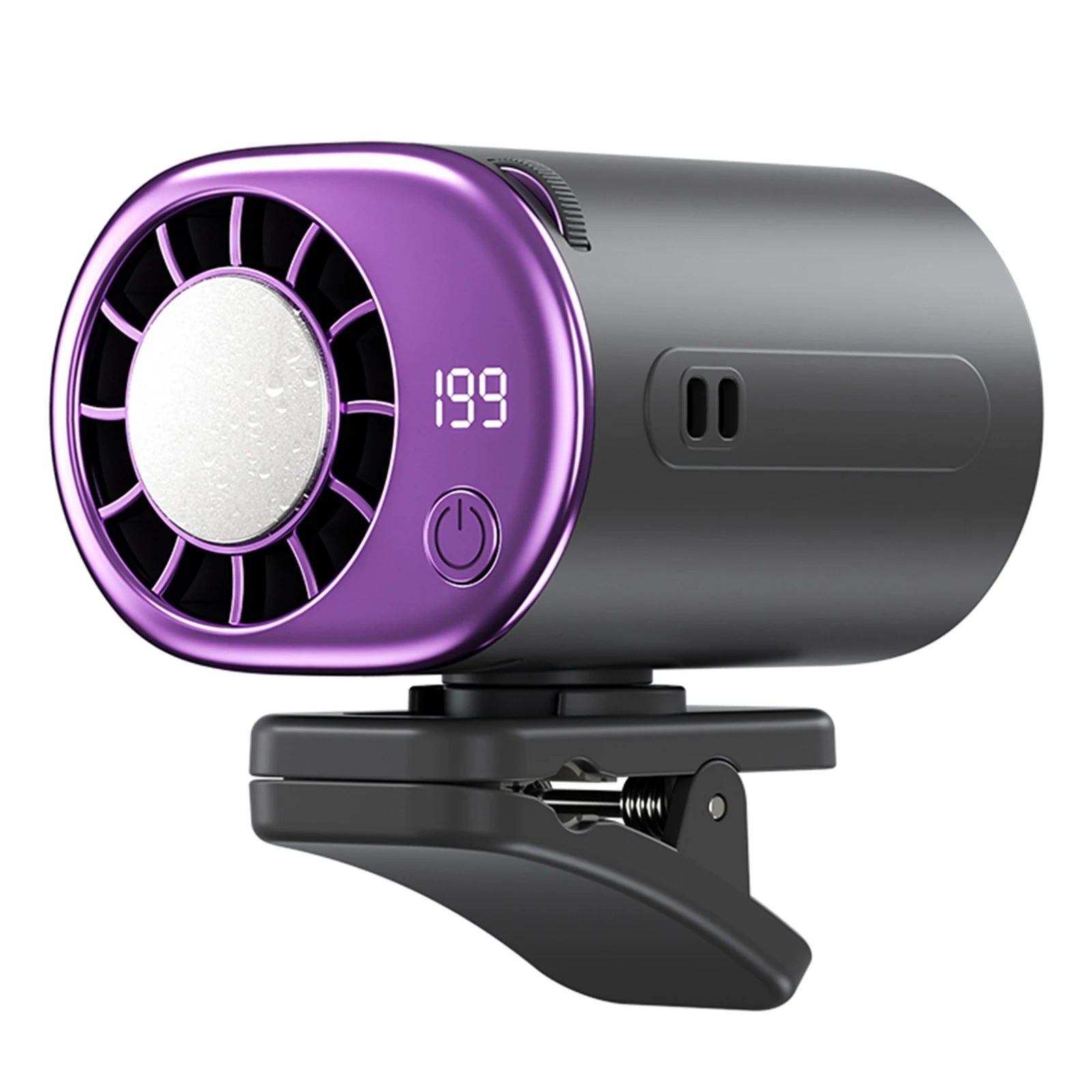 USB Backseat Cooling Fan with LED Display Car Clamp Cooler Rotatable Fan 360° Rotation for Infant Kids Dogs Summer Road Trips Oasis Select dark grey China Mainland