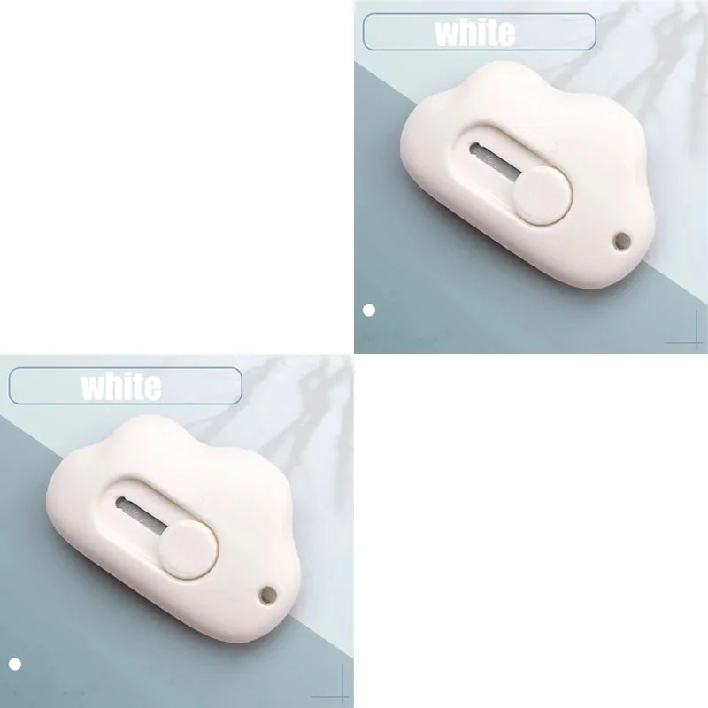 1/4pcs Mini Utility Knife Retractable Letter Opener Box Cutter Portable Carton Opener Paper Cutting Tool School Office Supplies Oasis Select 2pcs white