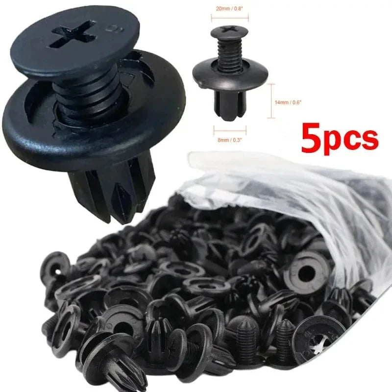 10/30/80pcs Plastic Rivets Fasteners Screw Car Bumper Fender Black Rivet Car Fastener Clips for Toyota Focus Kia Nissan Yamaha Oasis Select