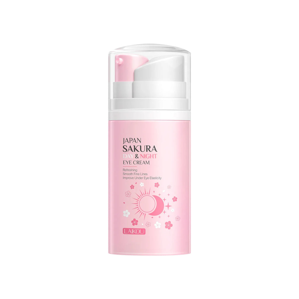 LAIKOU Japan Sakura Day Night Eye Cream Sakura Extract Refreshing Hydrating Smooth Fine Lines Improve Under Eye Elasticity Oasis Select 1pcs