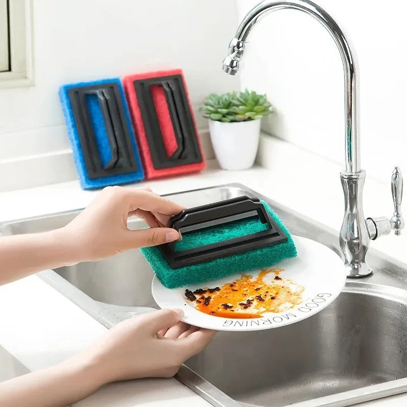 Handle Sponge Cleaning Brush & Scouring Pad Set – 1–20 PCS