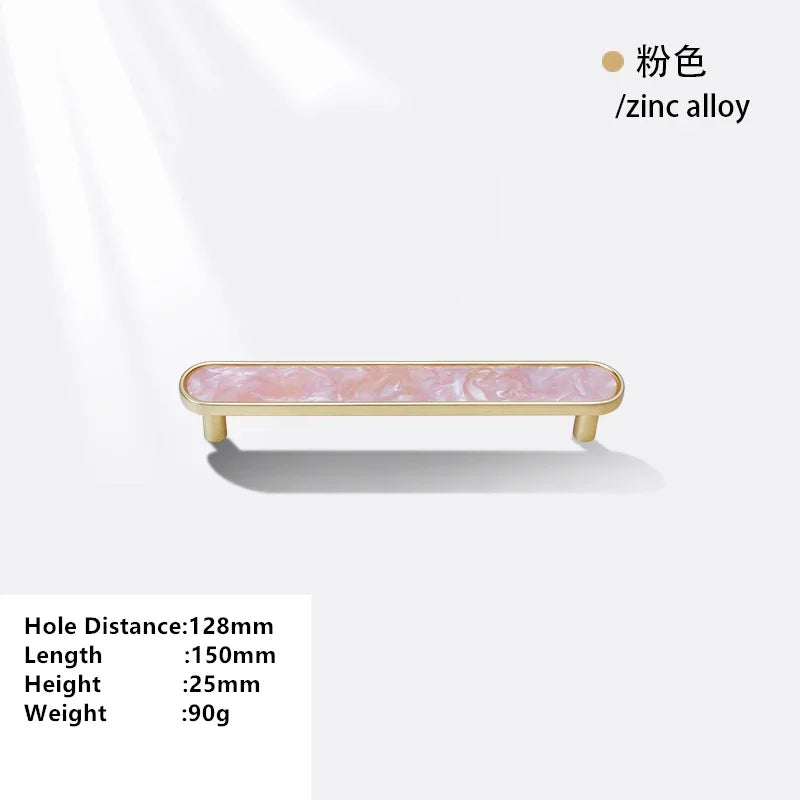 Handles Drawer Cabinet Furniture Kitchen Handles for Cabinet Knob Door Drawer Furniture Kitchen Knob Brass Polychrome Shell Oasis Select Pink-128