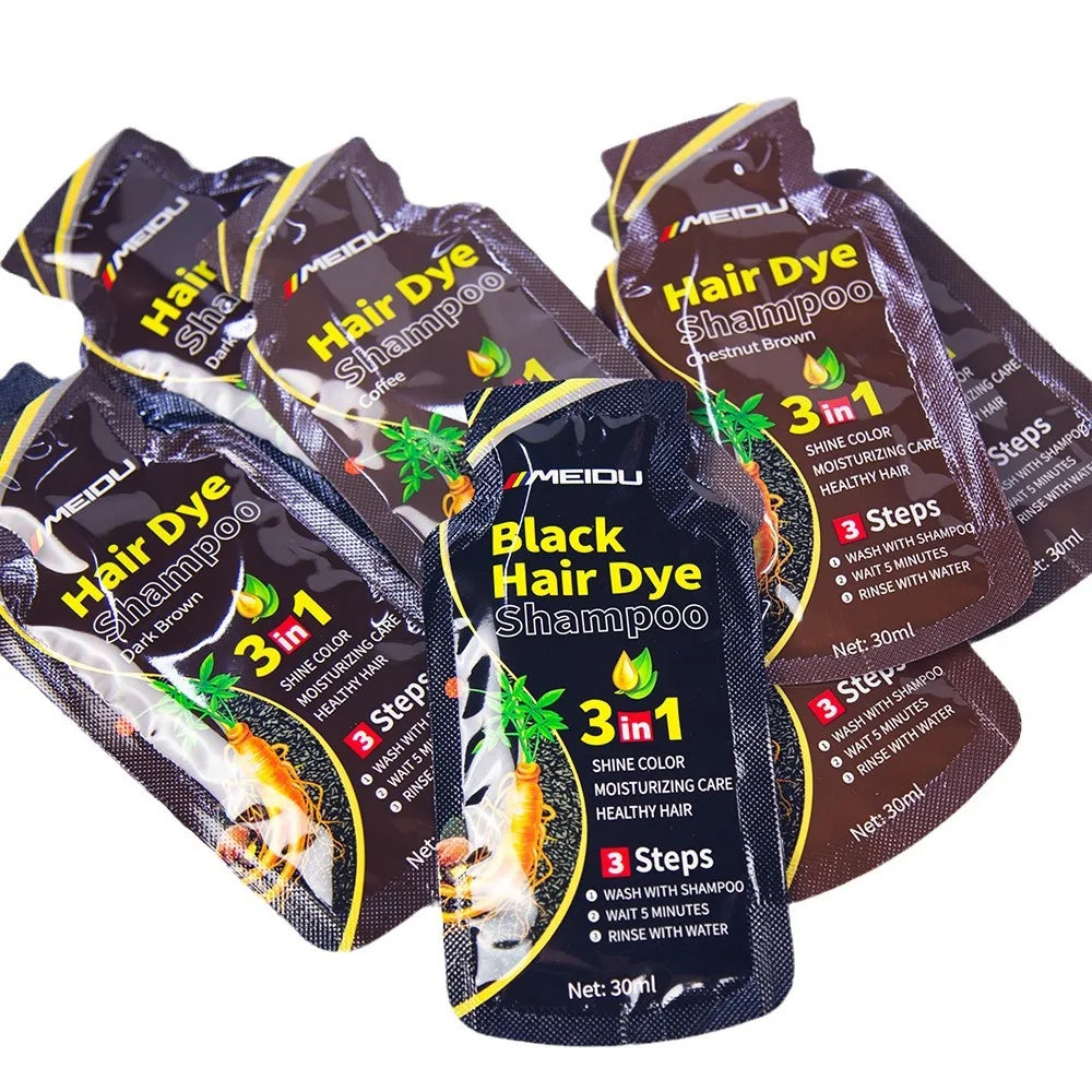 Meidu 3-in-1 Hair Dye Shampoo – Instant Gray to Black, 30ml Hair Dye Shampoo Oasis Select