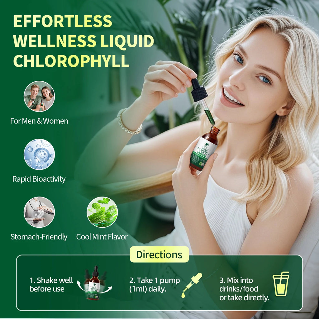 Lukaree 30MLChlorophyll Liquid Drops Supports Natural Cleansing & Immune, Internal Deodorant,Skin & Gut Health,Vegan,Sugar-Free Oasis Select