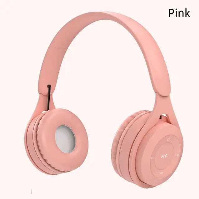 Y08 Wireless Bluetooth Headphone Macaron Headphones Stereo Headband Gaming Headset with Mic Gamer Girl Gift for Mobile Tablet Oasis Select Pink