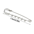 Silver Safety Brooch Pins Multi Holes Connectors DIY Charms Brooch With Holes Findings Accessories Shawl Adjuster Oasis Select 7.5CM-With 5Rings