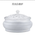 Ancient glass household aromatherapy furnace indoor tea ceremony incense for Buddhist Zen meaning glass incense seal furnace Oasis Select Moonlight White
