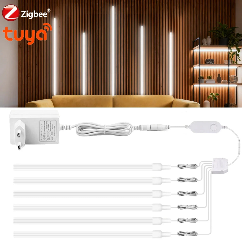 2/4/6piece Pure Silicone Neon Light Strip 24V Tuya Zigbee COB Tape Integrated Lighting for Silencing Board Multi Layer Cabinet Oasis Select