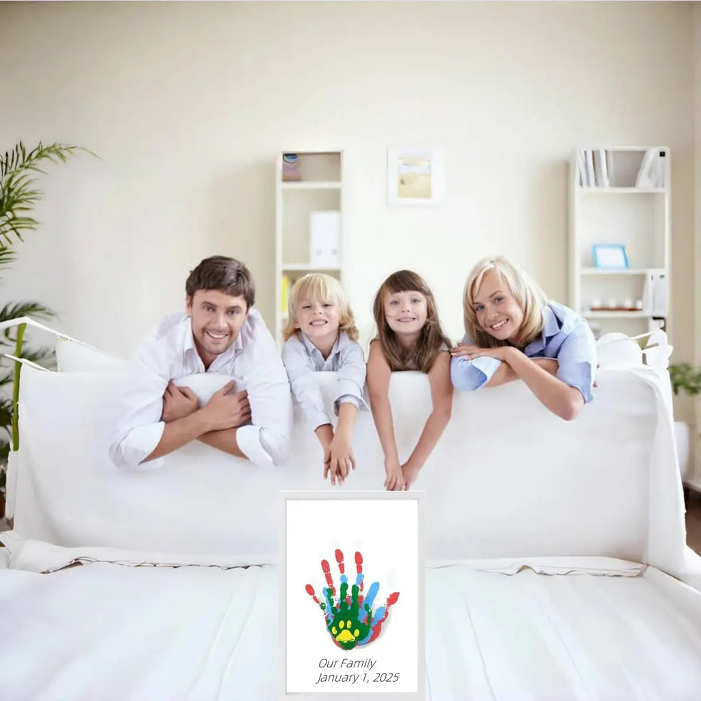 Home Handprint Kit Handmade DIY Home Souvenir Frame with 6-Color Pen DIY Creative Art Handprint Kit Oasis Select