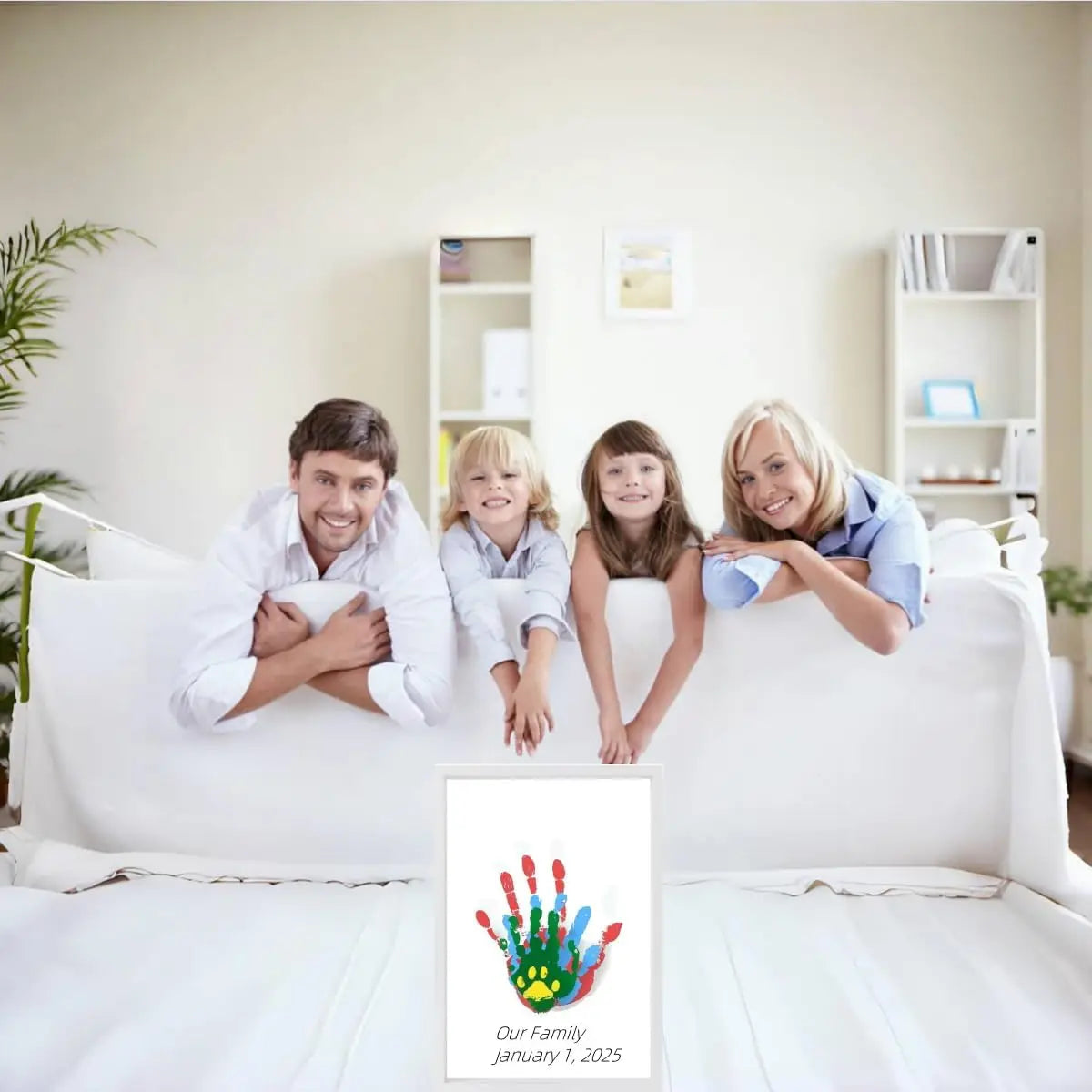 Home Handprint Kit Handmade DIY Home Souvenir Frame with 6-Color Pen DIY Creative Art Handprint Kit Oasis Select