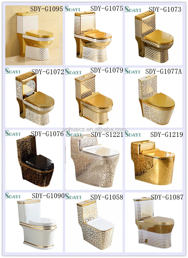 Bathroom Gold Design Wc Toilet Ceramic Set Toilet and Basin Two Piece Gold Toilet Oasis Select Gold