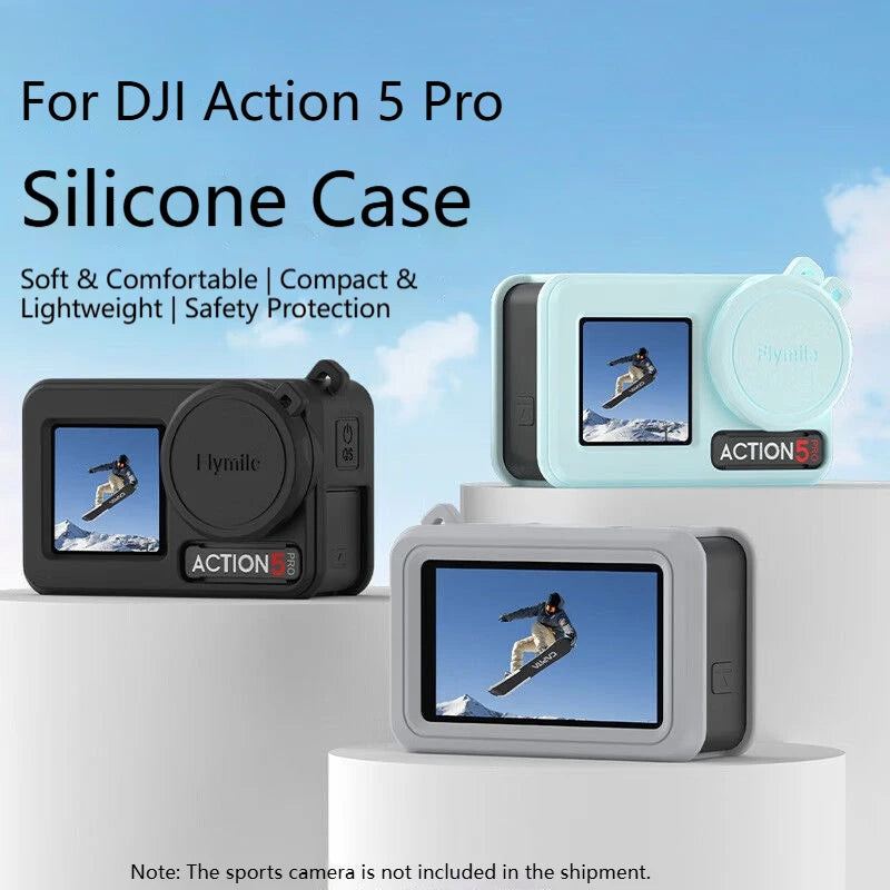 Silicone Case & Lens Cap for DJI Action 5 Pro / 4 / 3