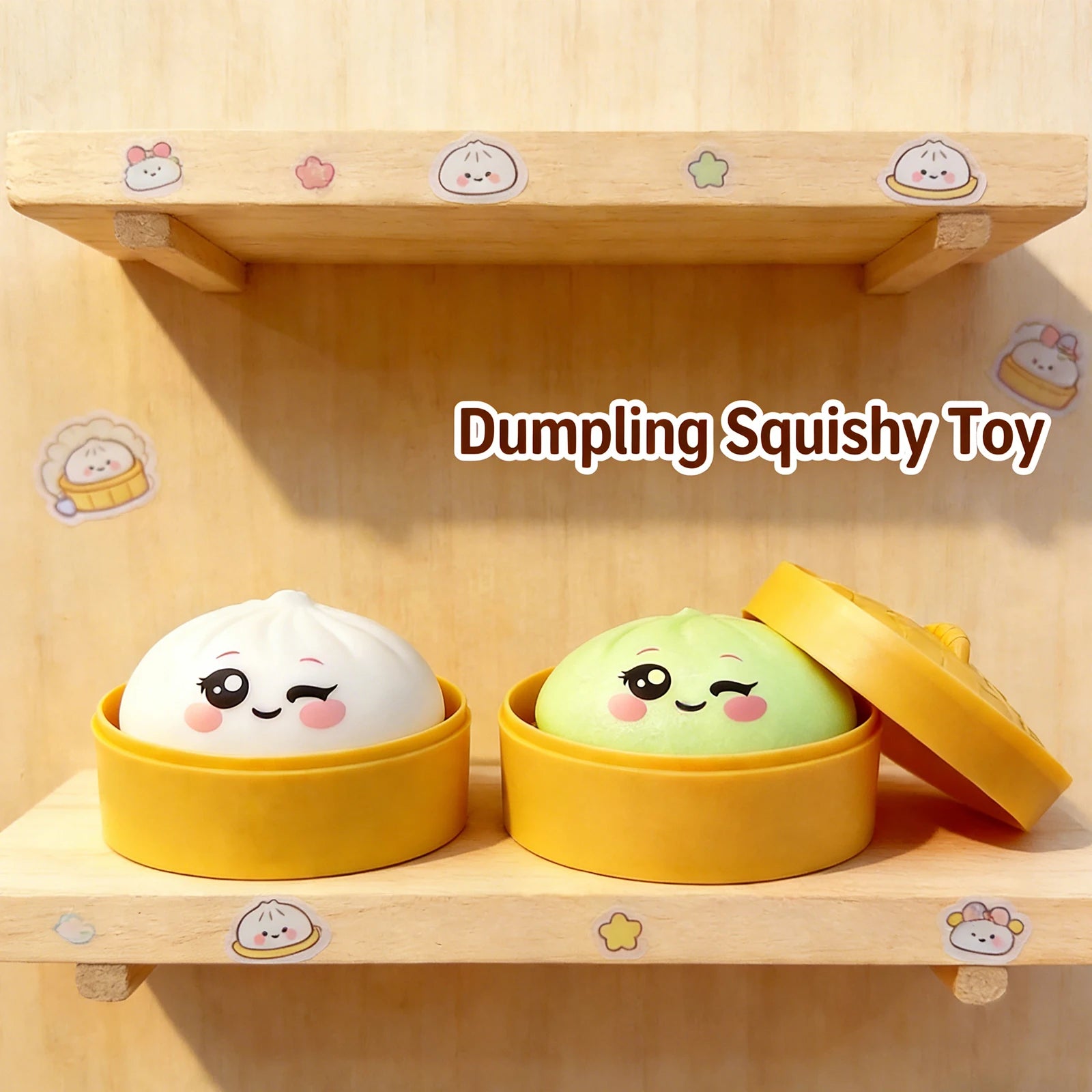 5 Colors Dumpling Squishes Stress Balls Simulation Food Squishies Stress Relief Toys for Adults Kids Squeeze Dough Ball Gifts Oasis Select