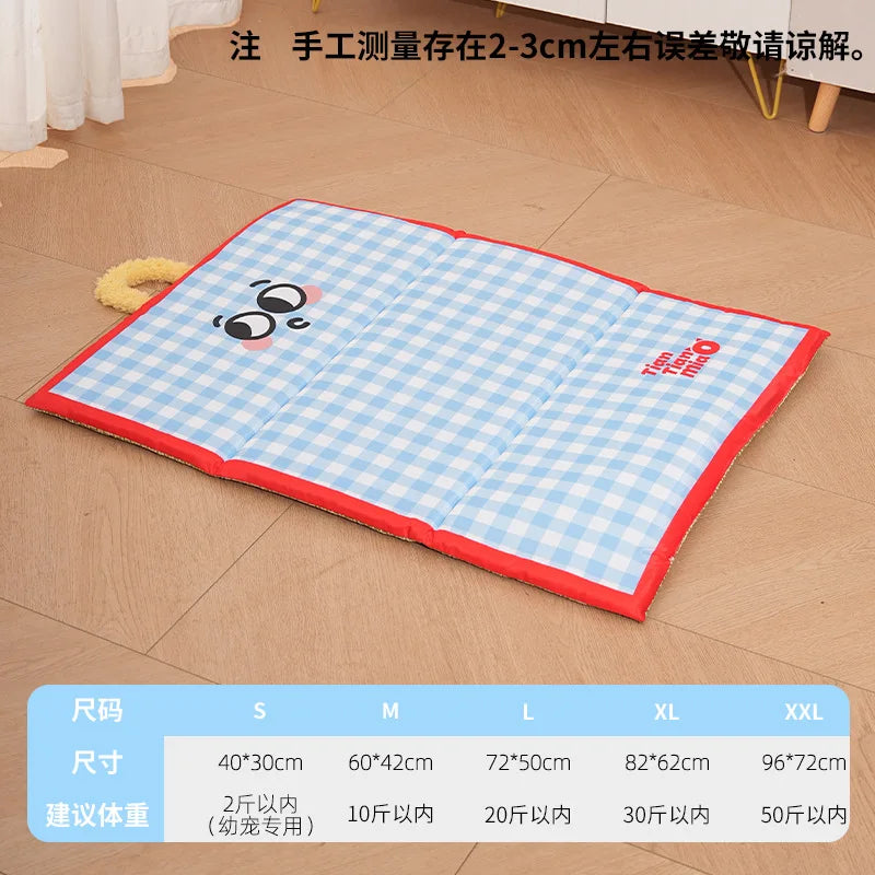 Four-season Pet Mat, Double-sided Dog Mat, Waterproof and Anti-slip for Small and Medium-sized Dogs and Cats in Summer Dog Bed Oasis Select blue XXL-96x72cm