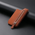 Leathe Mobile Card Bag Phone Pocket Sticker Back Cover Phone Wallet Stick Phone Pouch Phone Card Holder Wallet Case Oasis Select brown--