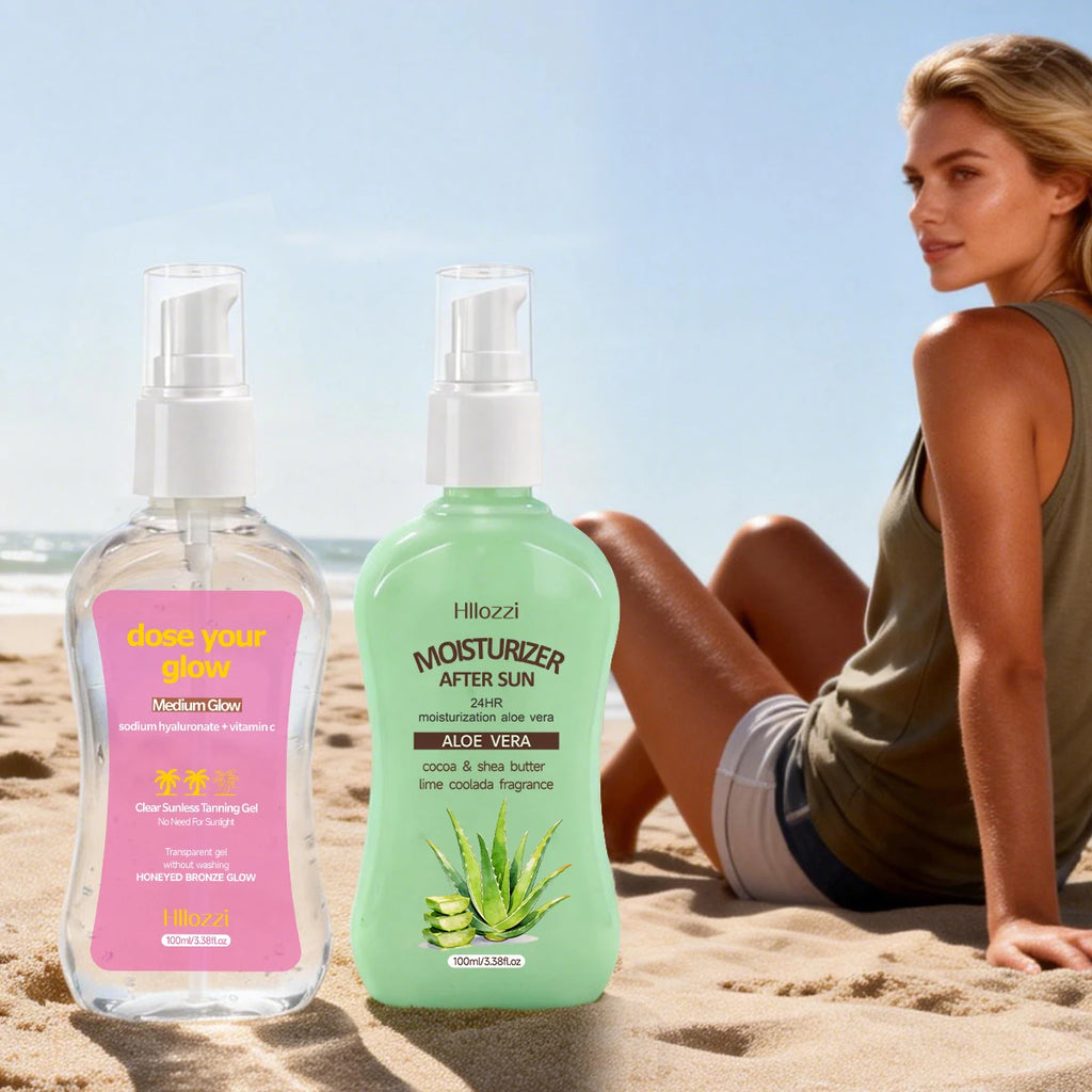 CLEAR SUNLESS TANNING GEL (MEDIUM GLOW) MOISTURIZER AFTER SUN,Long-lasting bronze, nourishing without stickiness Oasis Select