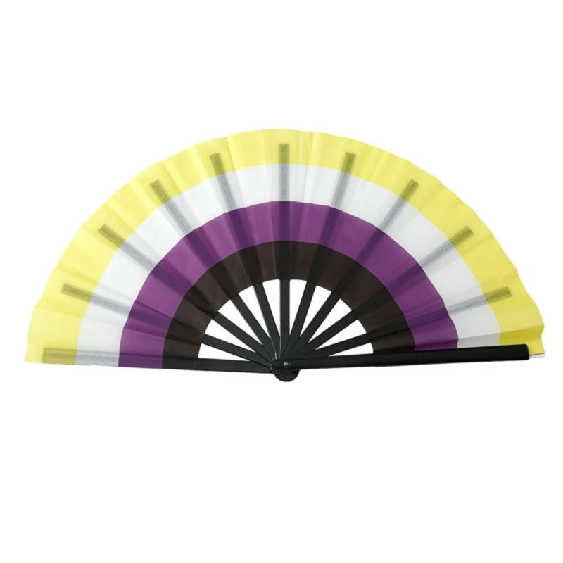 Rainbows Folding Fan Colourful Fan LGBTs Gay Pride Party Summer Cooling Fan Music Festival Women Men Props Lightweight Oasis Select Rainbow 4